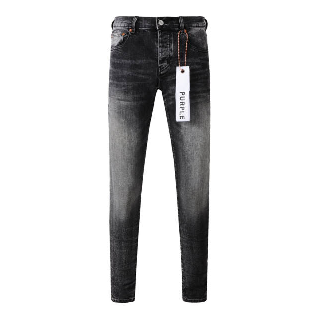 #9019 1:1 PURPLE BRΑND Black Clean Fits Denim Jeans