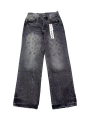 1:1 quality version Embroidered logo straight-leg Jeans