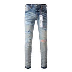 #9013 1:1 PURPLE BRΑND Light Indigo Denim Jeans