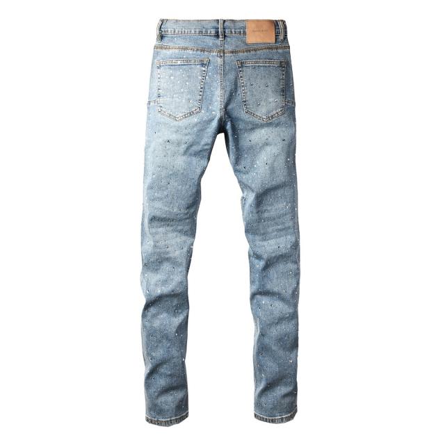 1:1 PURPLE BRΑND Rhinestone Denim Jeans