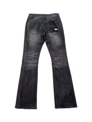1:1 quality version Purple Side rhinestone slightly flared jeans