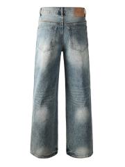 1:1 Quality Version Purple Rhinestone Baggy Jeans