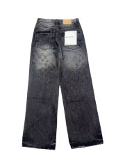 1:1 quality version Embroidered logo straight-leg Jeans