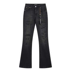 1:1 Quality Purple Brand Mens Distressed Flare Jeans