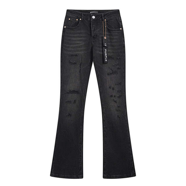1:1 Quality Purple Brand Mens Distressed Flare Jeans