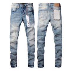 #9016 1:1 PURPLE BRΑND Mid Indigo Clean Fits Denim Jeans