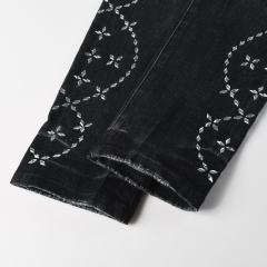 1:1 PURPLE BRΑND Rhinestone Black Jeans