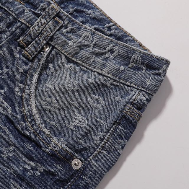 1:1 PURPLE BRΑND Monogram Straight Denim Jeans