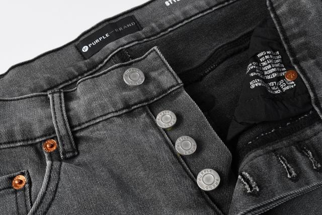 1:1 PURPLE BRΑND Rhinestone Gray Skinny Fits Jeans
