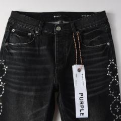 1:1 PURPLE BRΑND Rhinestone Black Jeans