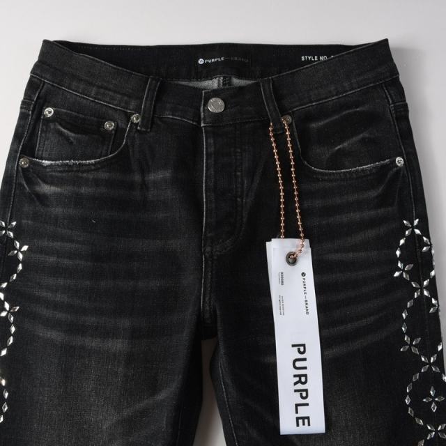 1:1 PURPLE BRΑND Rhinestone Black Jeans