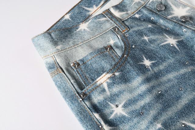 [Hot] 1:1 PURPLE BRΑND Lightning Straight Denim Jeans