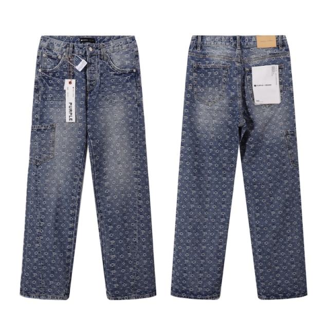 1:1 PURPLE BRΑND Monogram Straight Denim Jeans