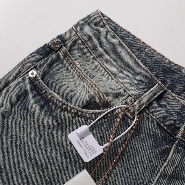 1:1 PURPLE BRΑND Patchwork Straight Denim Jeans
