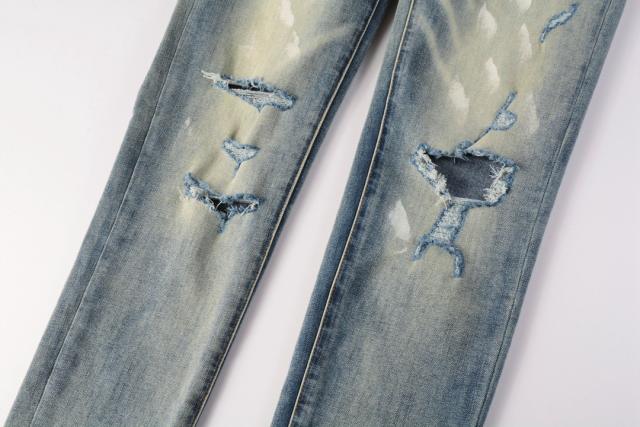 1:1 PURPLE BRΑND Rust Wash Splatter Distressed Skinny Fits Jeans