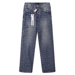 1:1 PURPLE BRΑND Monogram Straight Denim Jeans