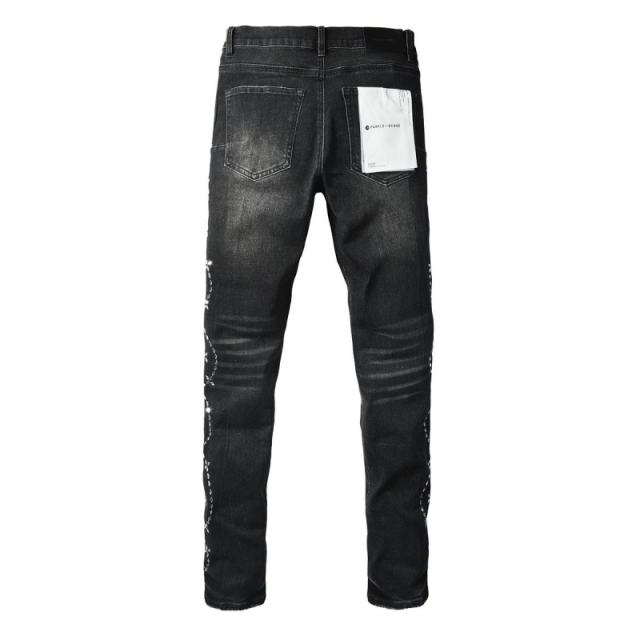 1:1 PURPLE BRΑND Rhinestone Black Jeans