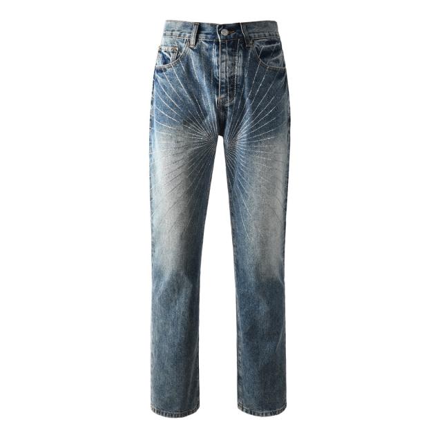 [Hot] 1:1 PURPLE BRΑND Rhinestone Straight Denim Jeans