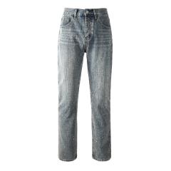 [Hot] 1:1 PURPLE BRΑND Rhinestone Straight Denim Jeans