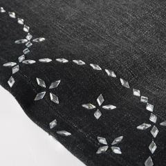 1:1 PURPLE BRΑND Rhinestone Black Jeans