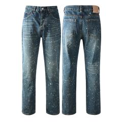 [Hot] 1:1 PURPLE BRΑND Rhinestone Straight Denim Jeans