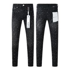 1:1 PURPLE BRΑND Rhinestone Black Jeans