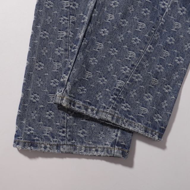 1:1 PURPLE BRΑND Monogram Straight Denim Jeans