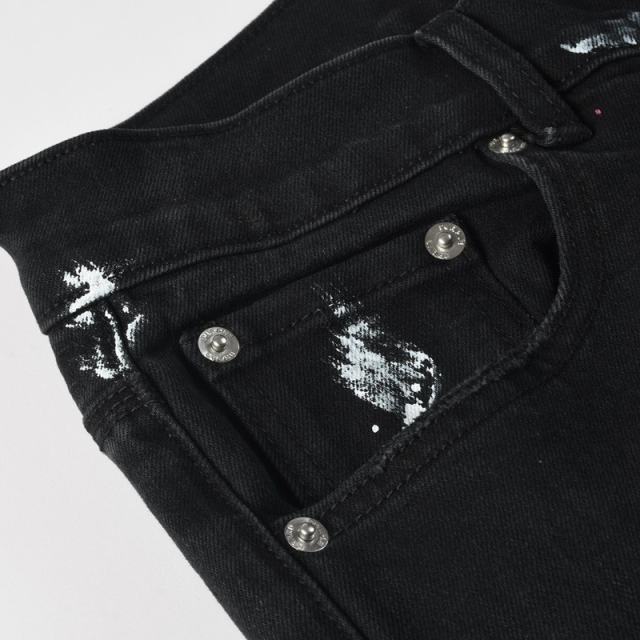 1:1 PURPLE BRΑND Splatter Ink Denim Jeans