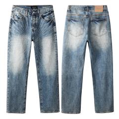 [Hot] 1:1 PURPLE BRΑND Rhinestone Straight Denim Jeans