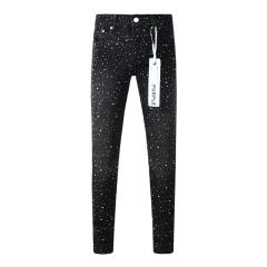 1:1 PURPLE BRΑND Rhinestone Black Jeans