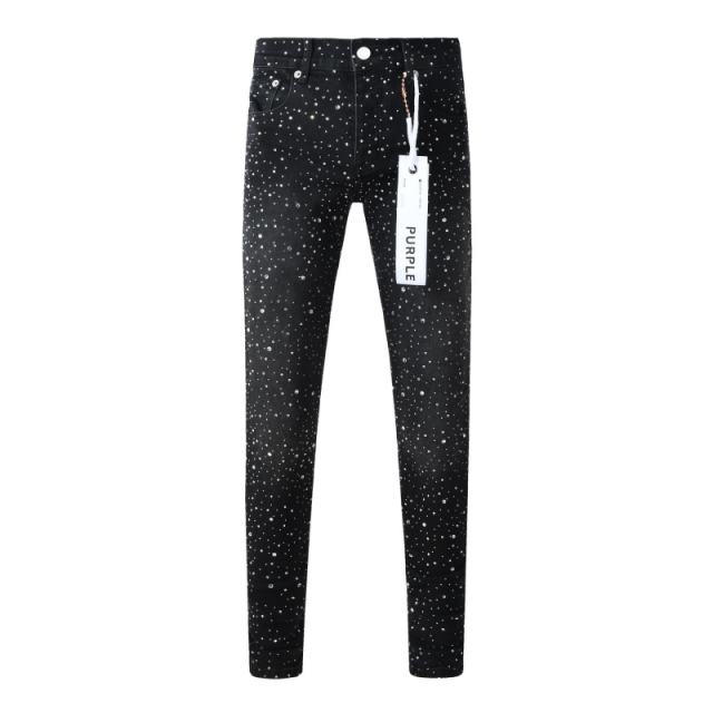 1:1 PURPLE BRΑND Rhinestone Black Jeans