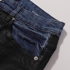 1:1 PURPLE BRΑND Black Wax Vibe Jeans