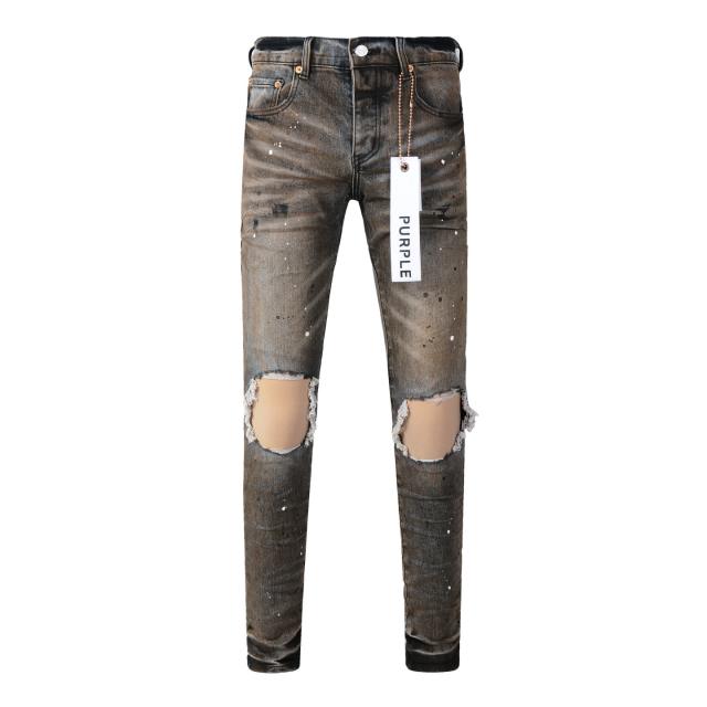 1:1 PURPLE BRΑND rUST Wash Splatter Distressed Skinny Fits Jeans