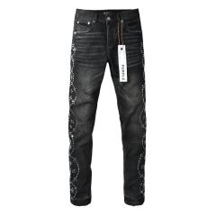 1:1 PURPLE BRΑND Rhinestone Black Jeans