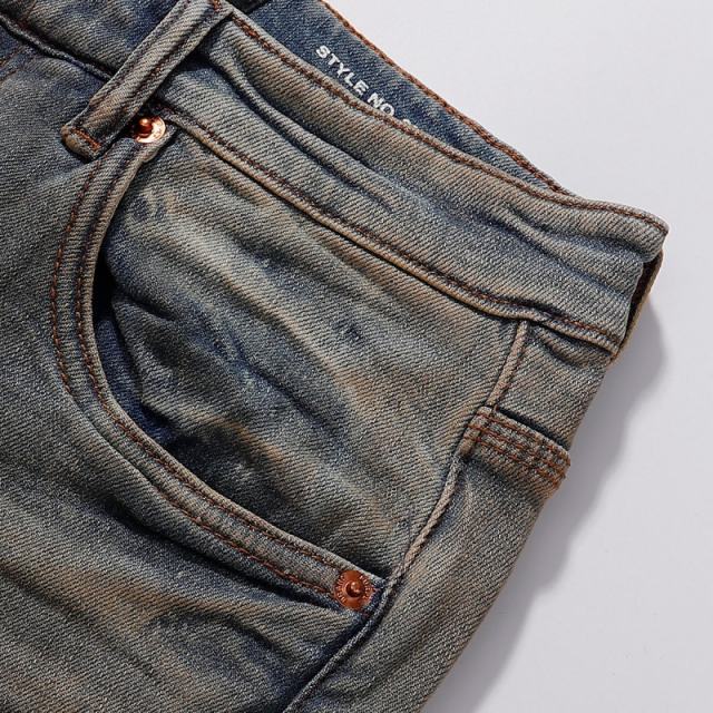1:1 PURPLE BRΑND Rust Wash Slim Fits Jeans
