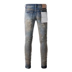1:1 PURPLE BRΑND Rust Wash Splatter Distressed Skinny Fits Jeans