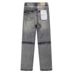 1:1 PURPLE BRΑND Patchwork Straight Denim Jeans