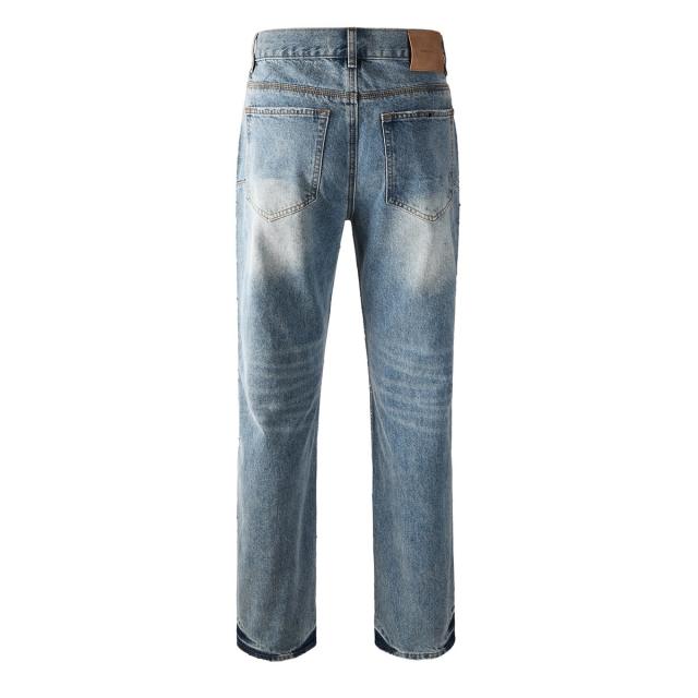[Hot] 1:1 PURPLE BRΑND Rhinestone Straight Denim Jeans