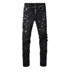 1:1 PURPLE BRΑND Splatter Ink Denim Jeans