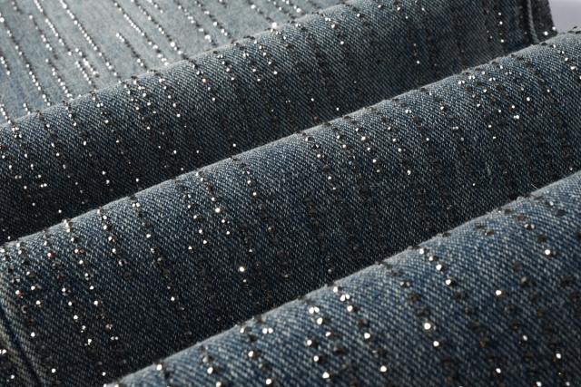 [Hot] 1:1 PURPLE BRΑND Rhinestone Straight Denim Jeans