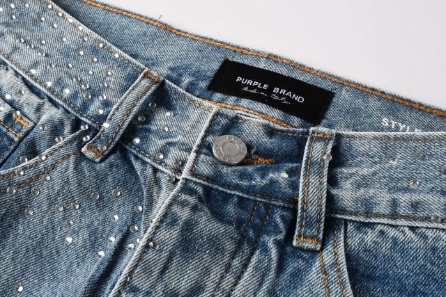 [Hot] 1:1 PURPLE BRΑND Rhinestone Straight Denim Jeans