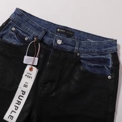 1:1 PURPLE BRΑND Black Wax Vibe Jeans