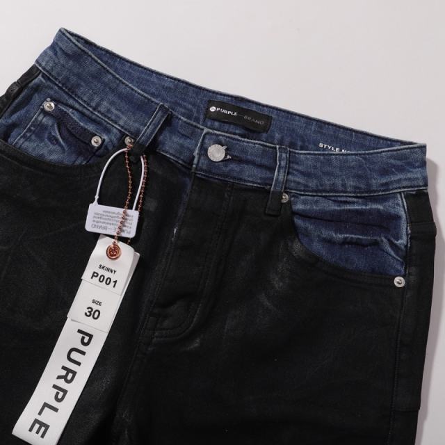 1:1 PURPLE BRΑND Black Wax Vibe Jeans