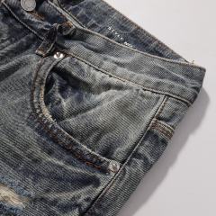 1:1 PURPLE BRΑND Patchwork Straight Denim Jeans