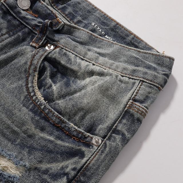 1:1 PURPLE BRΑND Patchwork Straight Denim Jeans