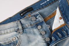1:1 PURPLE BRΑND Rhinestone Cut Gray Skinny Fits Jeans