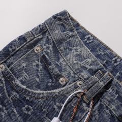 1:1 PURPLE BRΑND Monogram Straight Denim Jeans