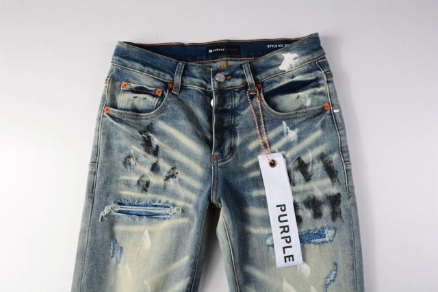 1:1 PURPLE BRΑND Rust Wash Splatter Distressed Skinny Fits Jeans