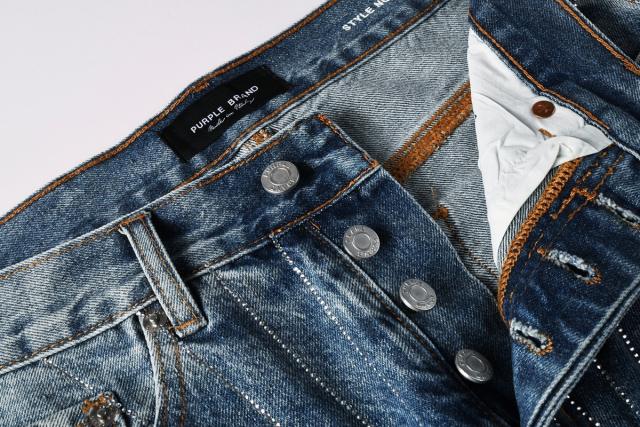 [Hot] 1:1 PURPLE BRΑND Rhinestone Straight Denim Jeans