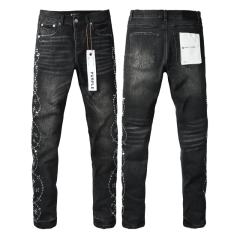 1:1 PURPLE BRΑND Rhinestone Black Jeans